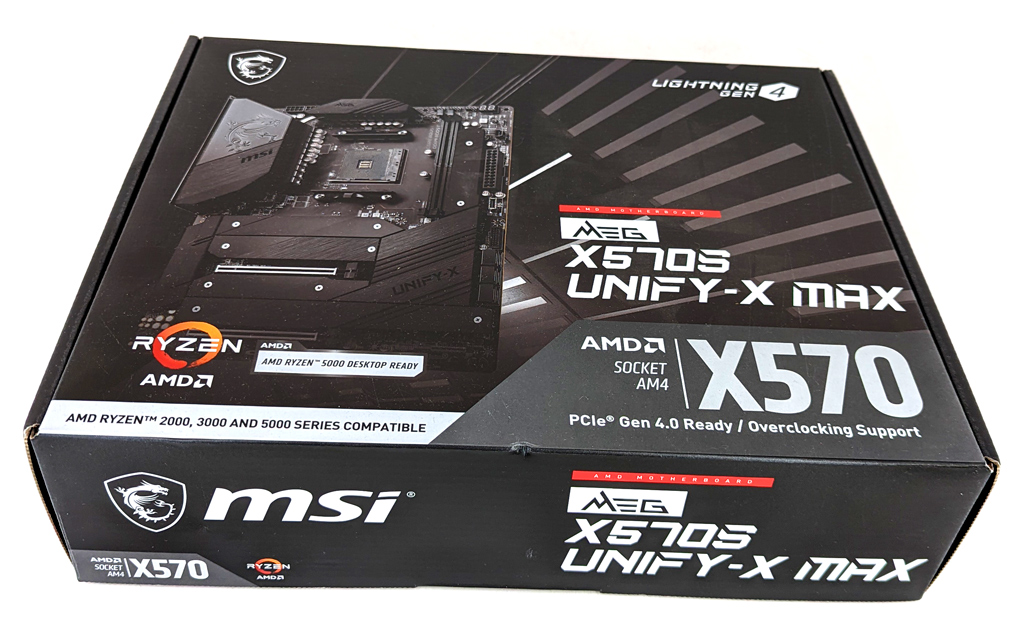 Die Verpackung des MEG X570S Unify-X Max.