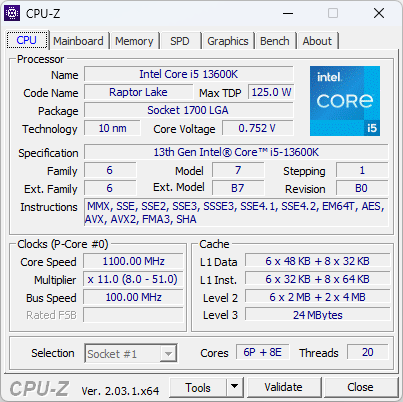 Die Mittelklasse-Lösung: Intel Core i5-13600K.