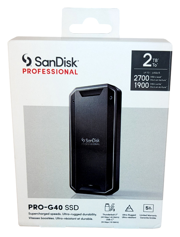 Die Verpackung der PRO-G40 SSD.