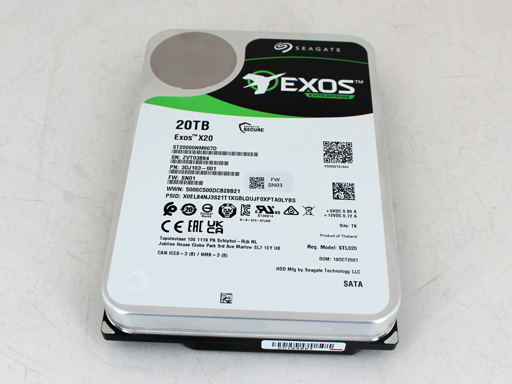 Seagate Exos X20, 20 TB (Vorderseite).