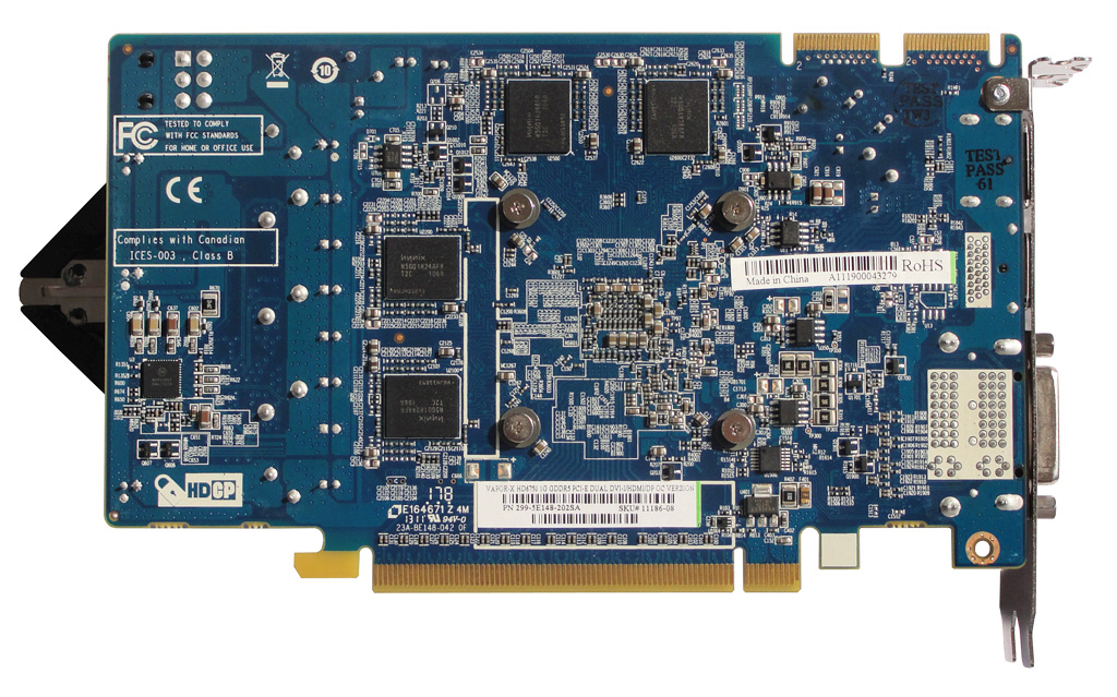 Die Sapphire Vapor-X Radeon HD 6750 von der Unterseite.