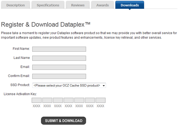 Nach Eingabe der Registrierungsdaten kann die Dataplex-Software heruntergeladen werden.