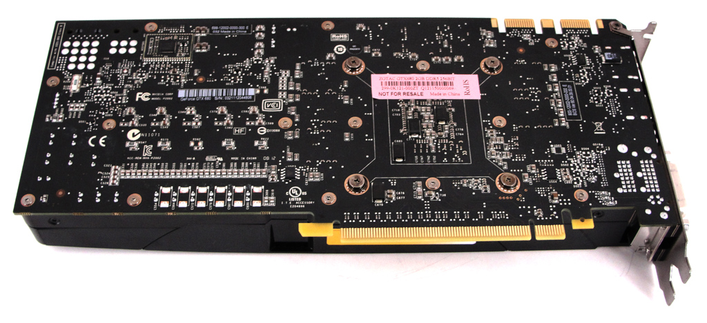 Die Rückseite der ZOTAC GeForce GTX 680.