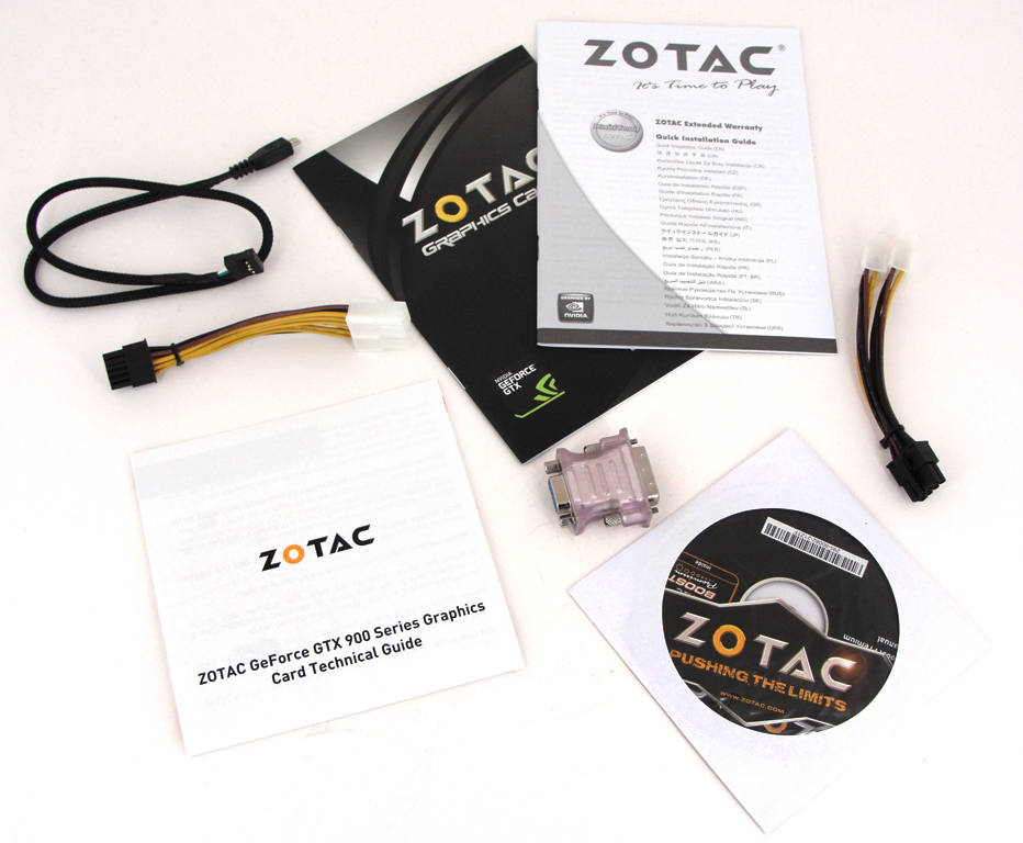 Der Lieferumfang der ZOTAC GTX 980 AMP! Omega Edition im Überblick.