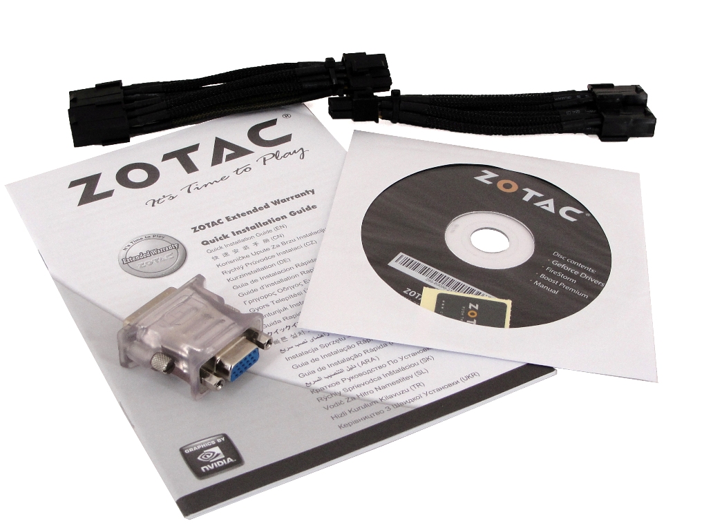 Der Lieferumfang der ZOTAC GeForce GTX 980 Ti AMP! Extreme auf einen Blick.