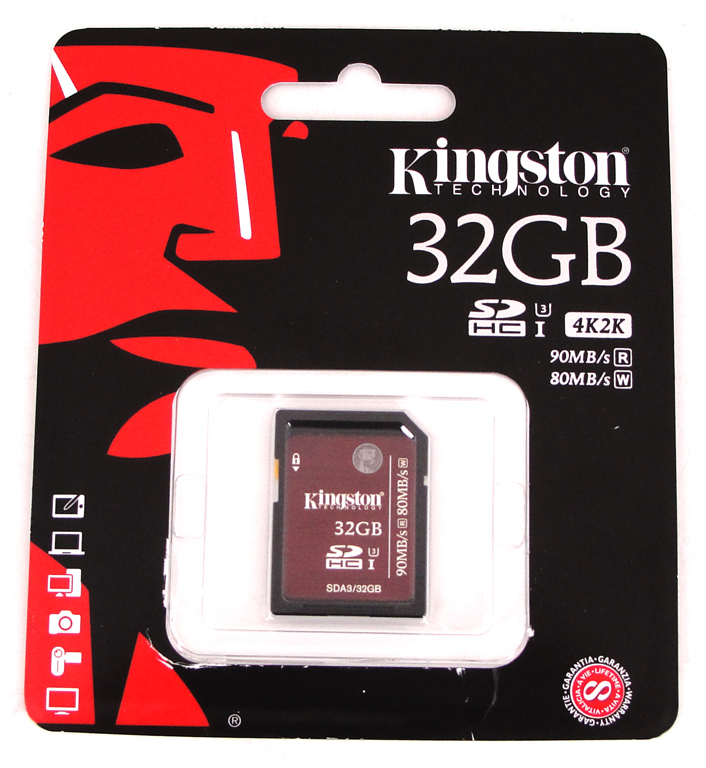 Kingston UHS-I U3 SDHC, 32 GB.