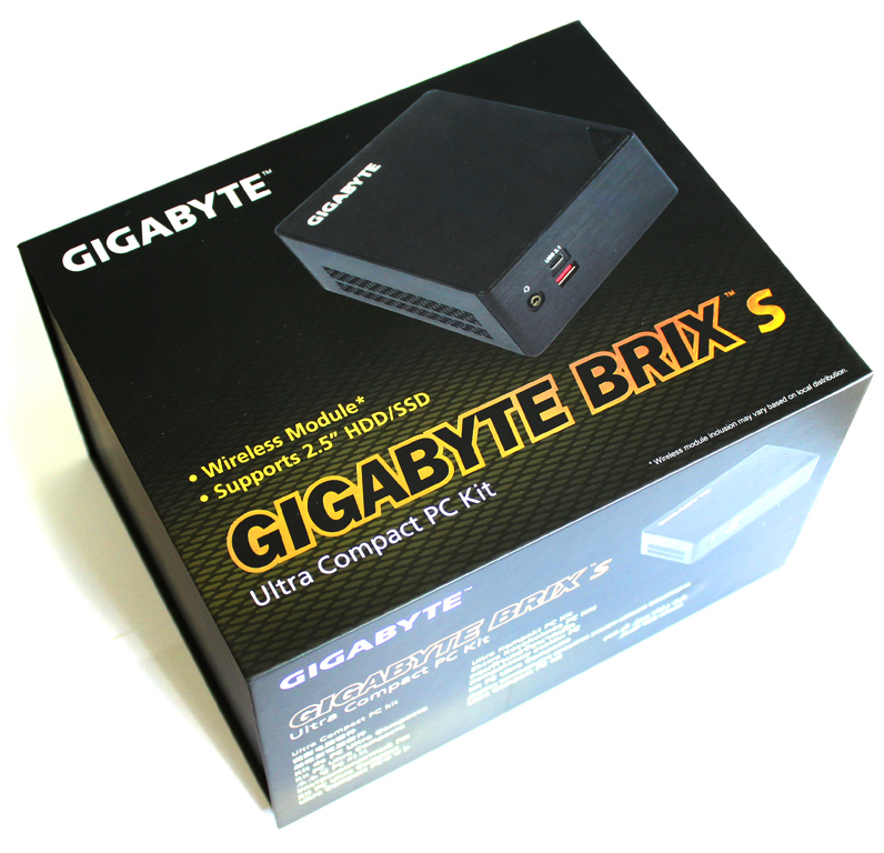 Abgelichtet: Die Verpackung des Gigabyte BRIX GB-BSi3HAL-6100 auf einen Blick.