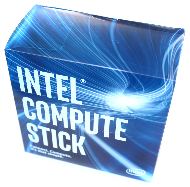Abgelichtet: Die Verpackung des Intel Compute Stick STK2m3W64CC.