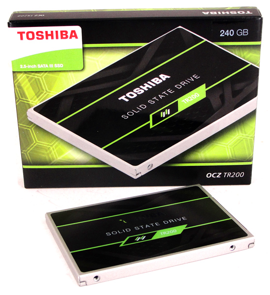 Konnte im Test nur bedingt überzeugen: Die Toshiba OCZ TR200 mit 240 GB und BiCS3 3D-TLC-NAND.
