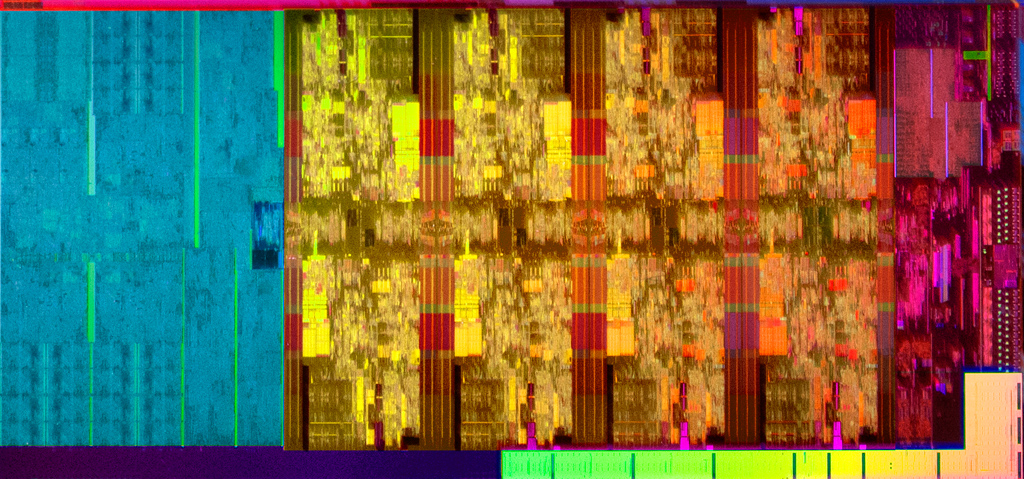 Die-Shot einer Coffe-Lake-R-CPU.