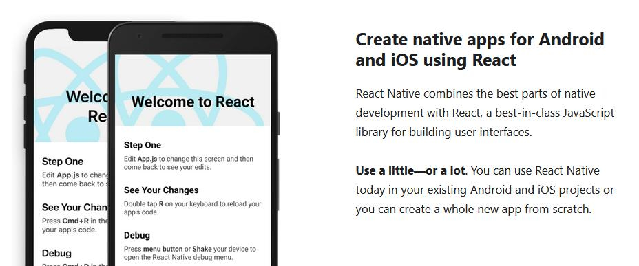 React Native erlaubt native Apps für iOS oder Android (Bildquelle: React Native)