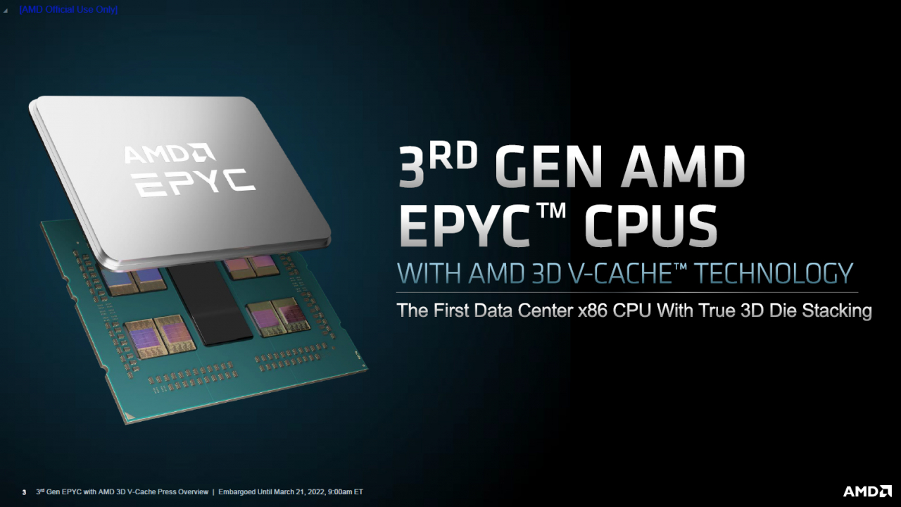 AMD stellt EPYC Prozessoren mit 3D V-Cache und bis zu 768 MB L3-Cache vor