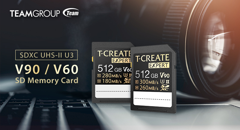 TEAMGROUP bringt T-CREATE EXPERT SDXC UHS-II U3 V90 und V60 Speicherkarten auf den Markt.