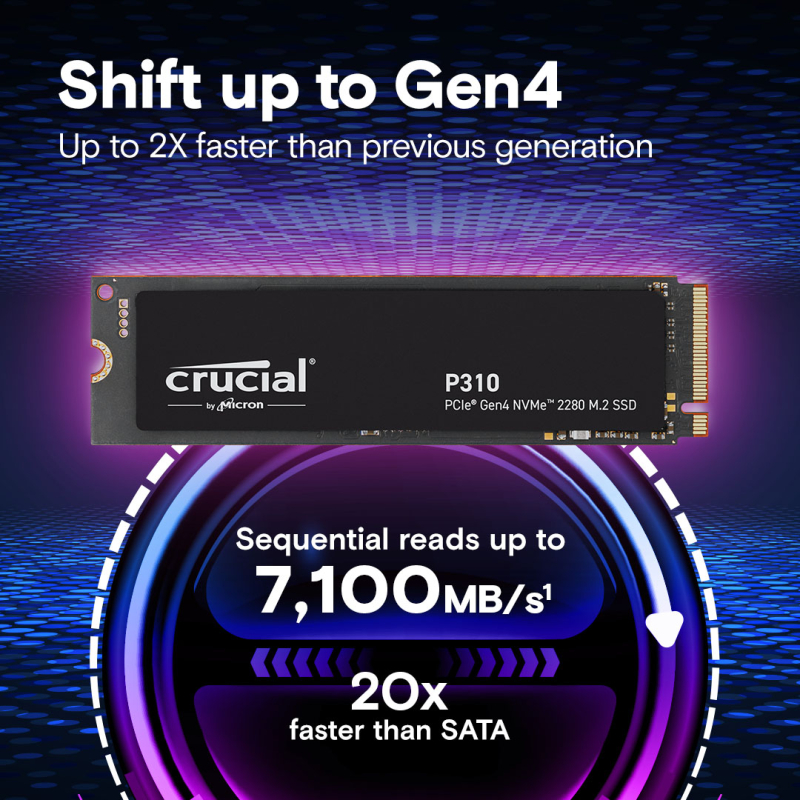 Neue Crucial P310 2280 Gen4 SSD ab sofort erhältlich.