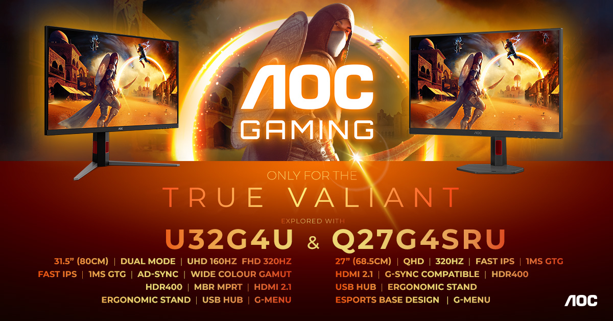 AGON by AOC präsentiert die Monitore Q27G4SRU und U32G4U.